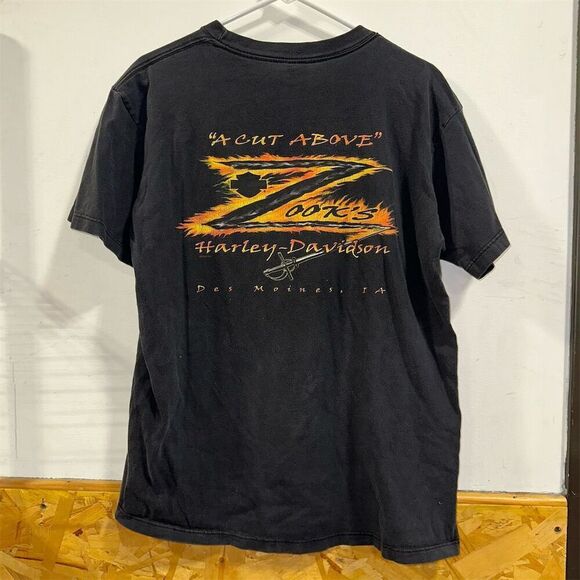 Vintage Harley-Davidson Men's Black Graphic T-Shirt "Shut Up and Ride" Size L - Picture 2 of 5